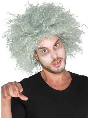 Karneval Perücke Afro Haar Gray Zombie Frizzy