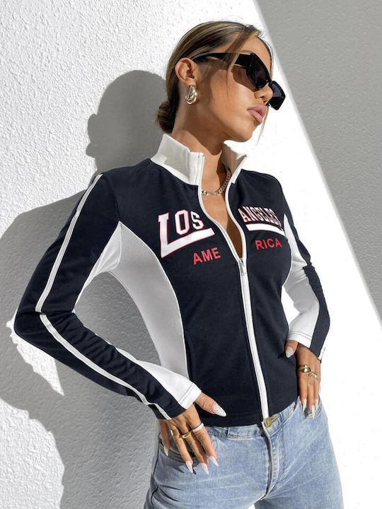 Women's Short Puffer Jacket for Winter Blue