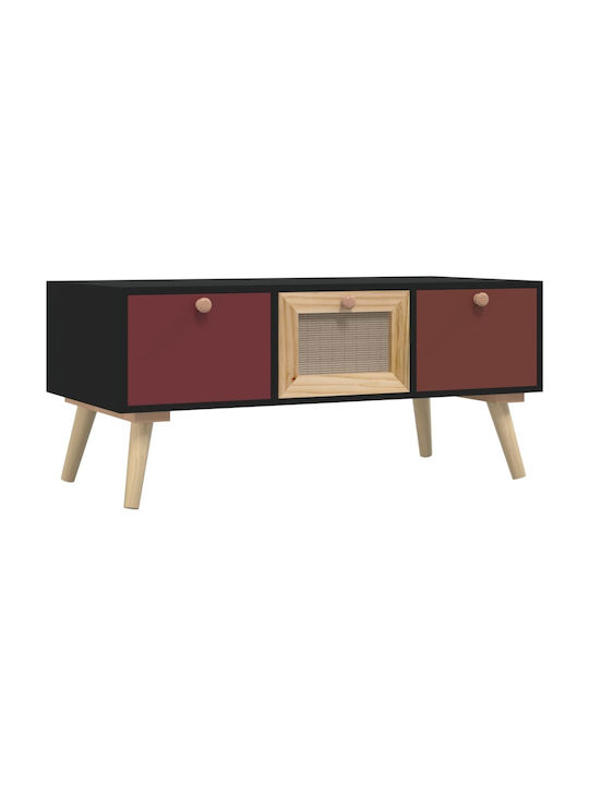 Rectangular Wooden Coffee Table Red L80xW40xH35.5cm