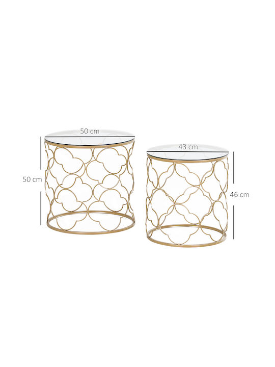 Round Metal Side Table Gold