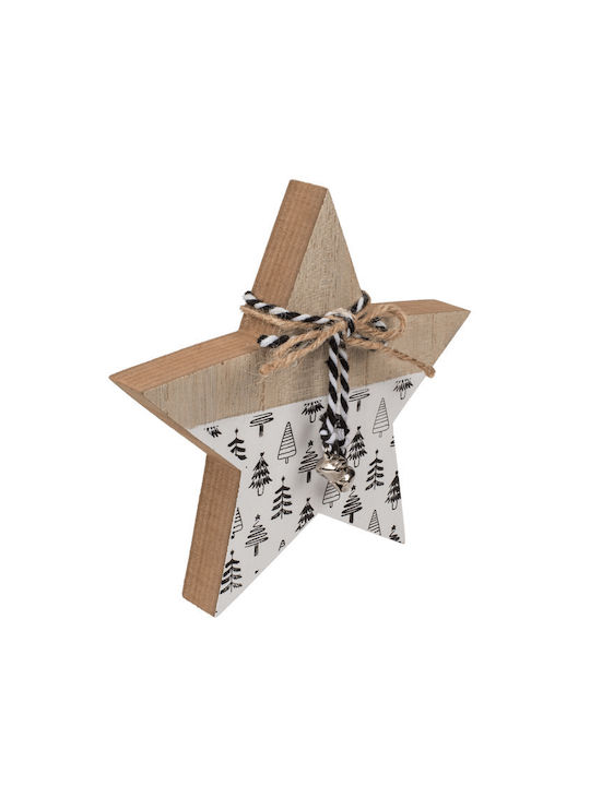 Out of the Blue Wood Christmas Decorative Floor Star 15.5x2x15cm Brown