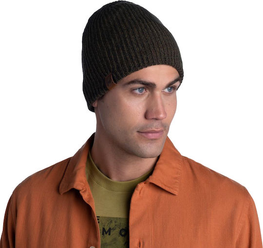 Beanie Unisex Fleece Σκούφος Πλεκτός σε Χακί χρώμα