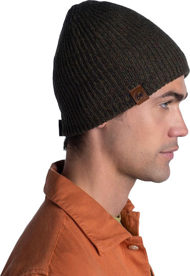 Beanie Unisex Fleece Σκούφος Πλεκτός σε Χακί χρώμα