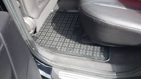 Sahler Set of Front and Rear Mats 4pcs Tray Type for Hyundai Santa Fe 2007-2012 Black