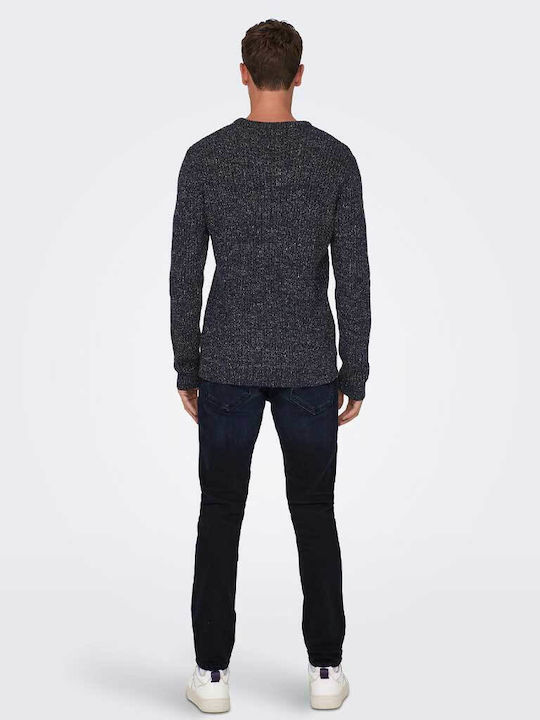 Only & Sons Herren Langarm-Pullover Blau