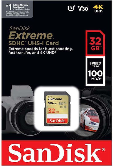 Sandisk Extreme SDHC 32GB U3 V30 UHS-I 100MB/s