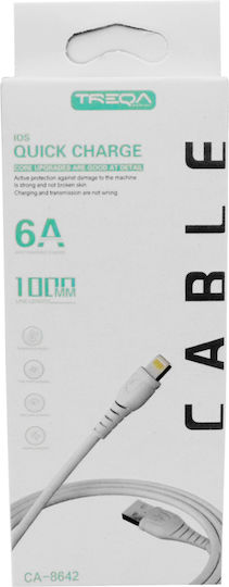 Treqa CA-8642 Regular USB-A la Cablu Lightning Alb 1m (CA-8642)