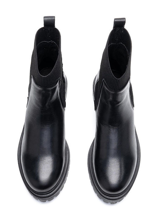 Ghete dama de piele Chelsea Negru