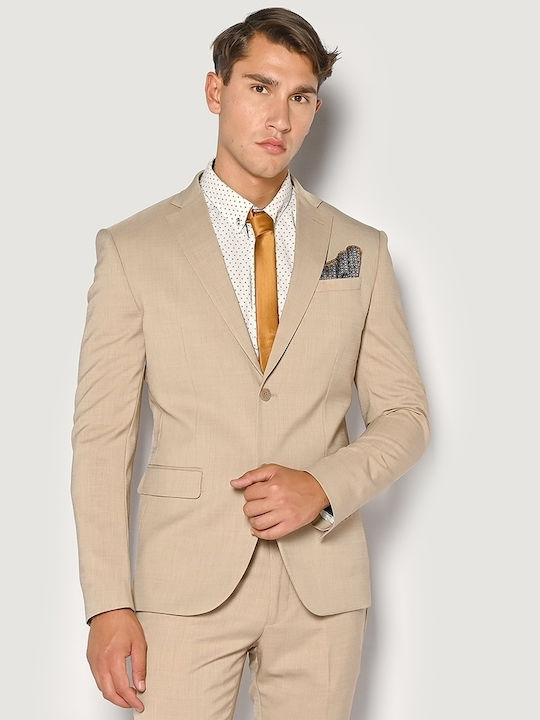 Men's Summer Suit Slim Fit Beige