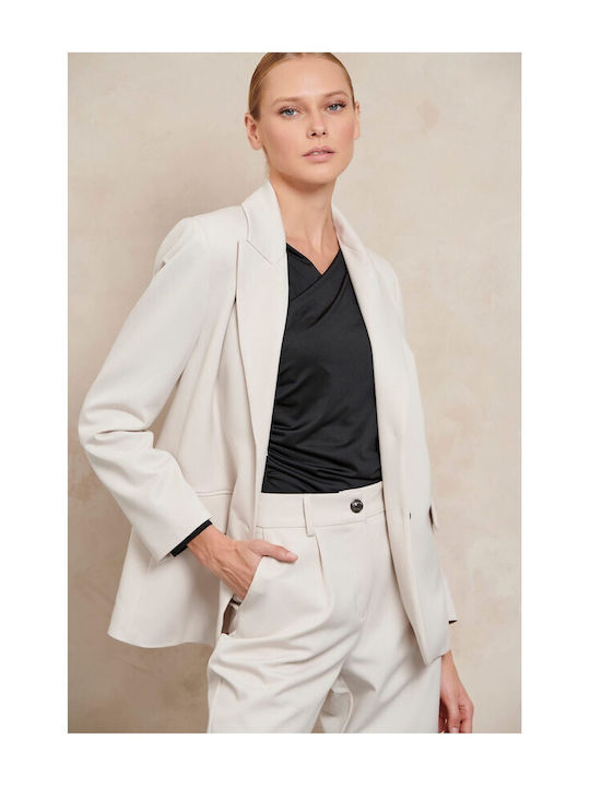 Matis Fashion Blazer pentru femei Sacou Alb