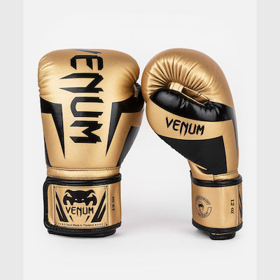 Venum Elite Synthetic Leather Boxing Competition Gloves Gold