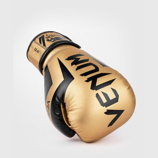 Venum Elite Boxing Gloves made of Synthetic Leather for Match Gold