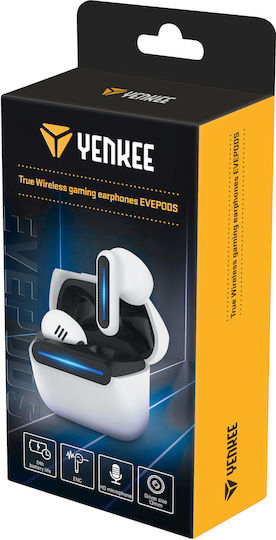 Yenkee YHP 06BT WE Evepods Ohrstöpsel Bluetooth-Freisprecheinrichtung Kopfhörer mit Ladeetui Weiß