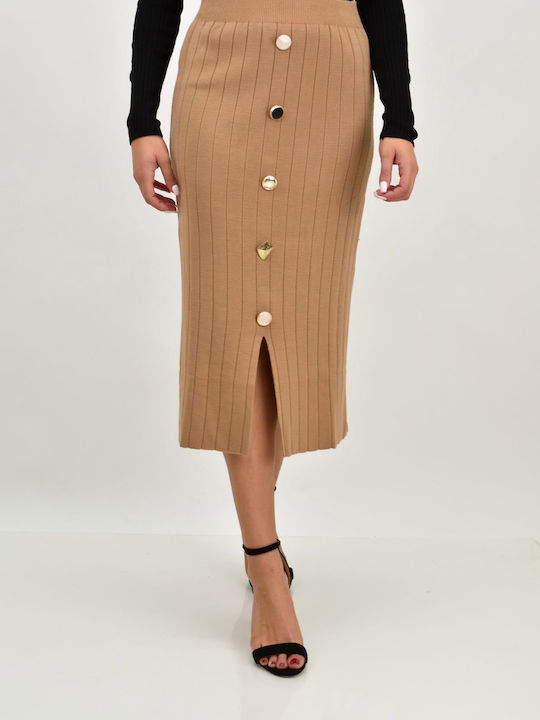 Potre Midi Skirt in Beige color