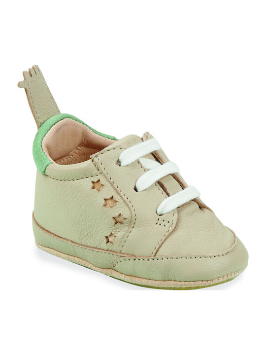 Easy Peasy Βρεφικά Παντοφλάκια Αγκαλιάς Μπεζ My Blublu Basket Lacet