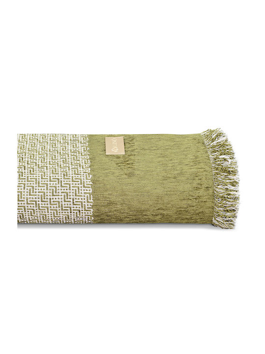 Lino Home Angollo-winter Ριχτάρι Διθέσιου Καναπέ Chenille 180x250εκ. Olive