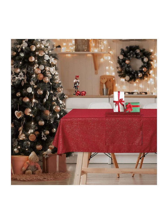 Das Home Christmas Tablecloth Runner Red L140xW45cm 1pcs