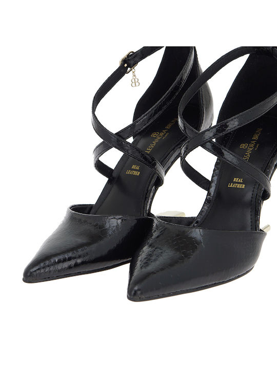 Heels with High Heel Black Snake Mary-282-Black