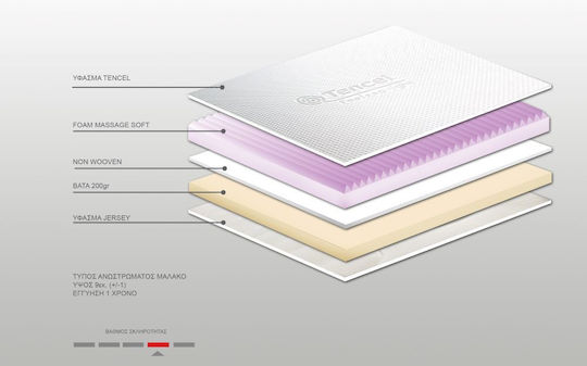 Bs Strom Mattress Topper King Size Polyester Infused with Aloe 200x190x9cm