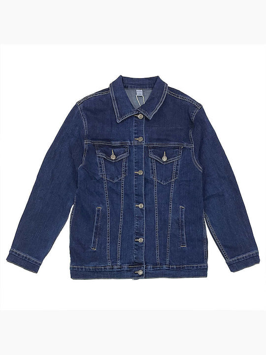 Ustyle Women's Short Jean Jacket for Spring or Autumn Blue