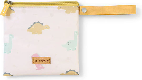 Saro Dinos Kids' Snack Bag 1 Litre Beige Dinosaurs 17x17cm