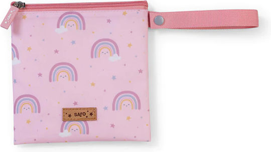 Saro Rainbow Σχολική Θήκη Φαγητού 1lt Ροζ 17x17cm
