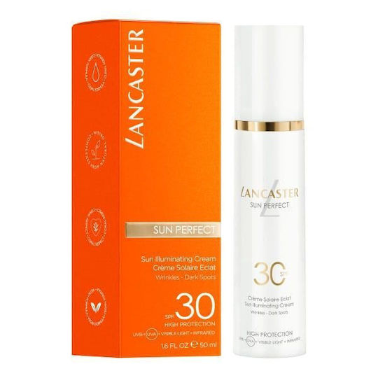 Lancaster Sun Perfect Илюминиращ Водоустойчив Слънцезащитен Крем За Лице SPF30 50мл