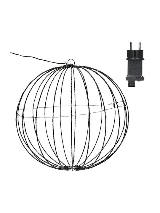ECD Germany Beleuchtet Weihnachtliche Metallisch Figur Kugel Weiß 40x40x40cm