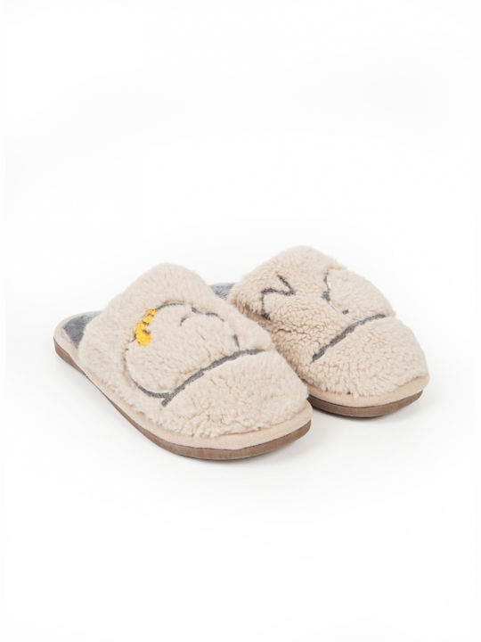 Piazza Shoes Women's Slippers with Fur Beige