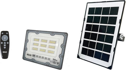 Redled Waterproof Solar LED Flood Light 30W Red with Photocell IP66