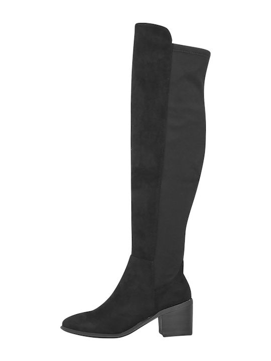 Maria Mare Wildleder Damenstiefel mit mittlerem Absatz Schwarz