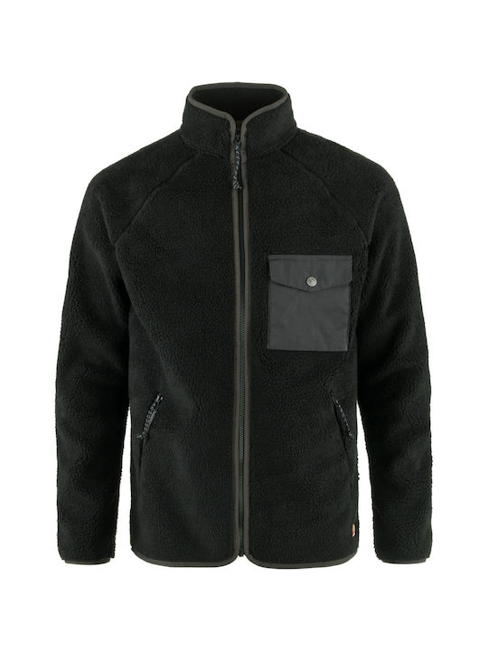 Fjallraven Men's Fleece Cardigan with Buttons Black