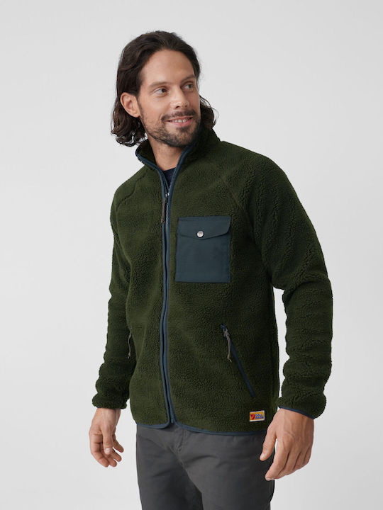 Fjallraven Men's Fleece Cardigan with Buttons Green