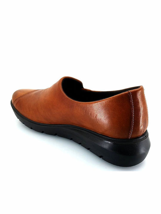 Ανατομικά Γυναικεία Slip-On Δερμάτινα Καφέ