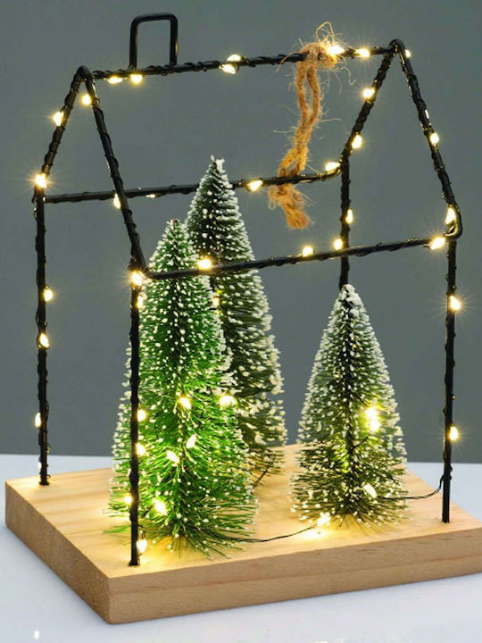 Aca Christmas Decorative Illuminated Metal Tree 16.5cm IP20 Battery Decorated