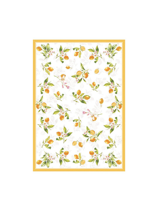 Das Home Tablecloth 0724 Yellow, White, Green 140x180cm