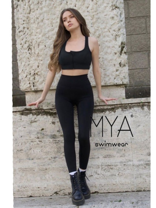 Mya Frauen Lang Leggings Schwarz