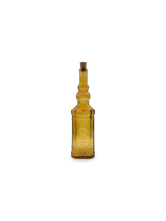 Glass Drops Eco-friendly Glass Water Bottle with Cork Yellow 700ml