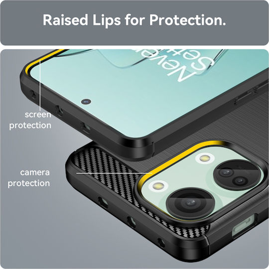 Techsuit Carbon Back Cover Silicone Black (OnePlus Nord 3)