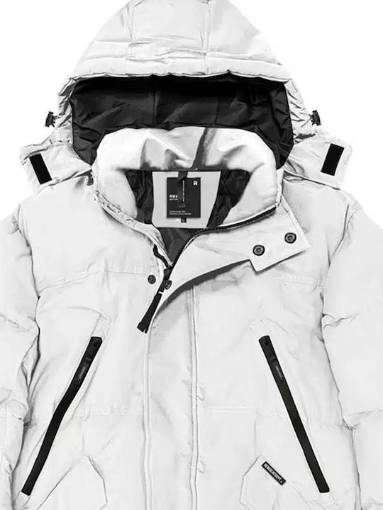 Rebase Herren Winter Jacke Puffer Weiß