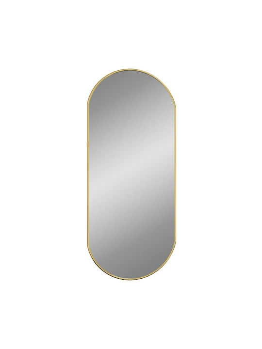 vidaXL Wall Mirror Oval with Gold Glass Frame 1pcs