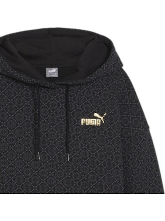 PUMA LOGO LOVE Φούτερ Μαύρο με Κουκούλα
