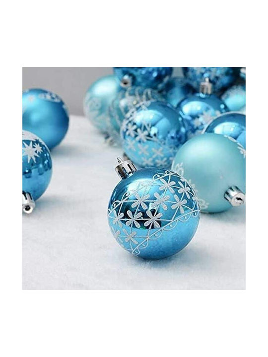 Christmas Plastic Ball Ornament White 6cm 24pcs