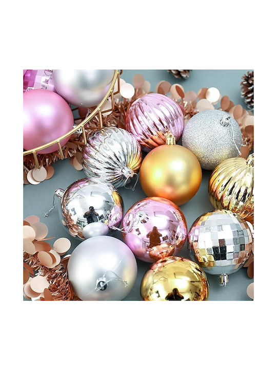 Christmas Plastic Ball Ornament Purple 4cm 34pcs