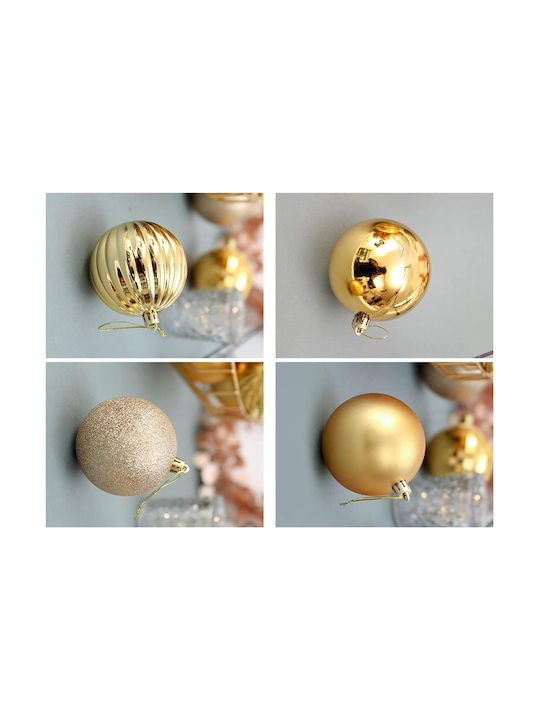 Christmas Plastic Ball Ornament Light Blue 6cm 34pcs