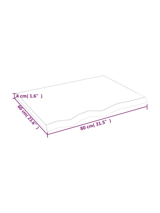 vidaXL Rectangular Office Desk Surface made of Solid Wood Dark Grey 80x60x4cm 3156423 1pcs