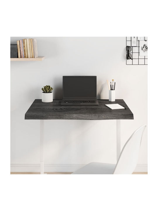 vidaXL Rectangular Office Desk Surface made of Solid Wood Dark Grey 80x60x4cm 3156423 1pcs