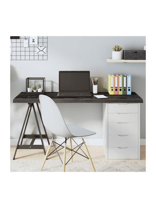 vidaXL Rectangular Office Desk Surface made of Solid Wood Dark Grey 140x40x4cm 3156440 1pcs