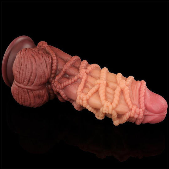 Lovetoy Ρεαλιστικό Dildo με Όρχεις και Βεντούζα Καφέ 24cm