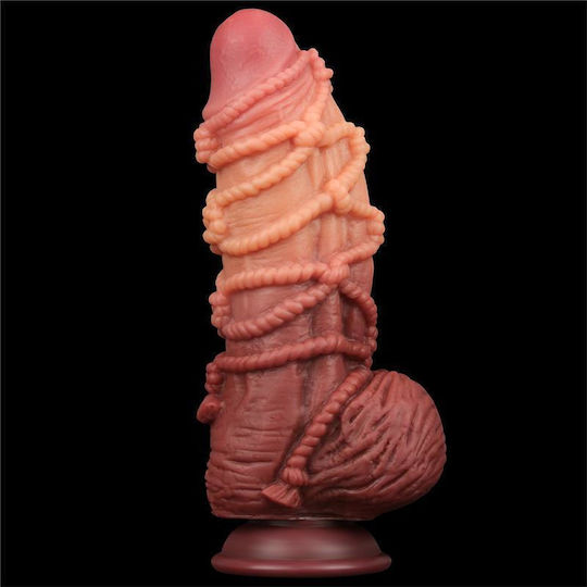 Lovetoy Ρεαλιστικό Dildo με Όρχεις και Βεντούζα Καφέ 24cm